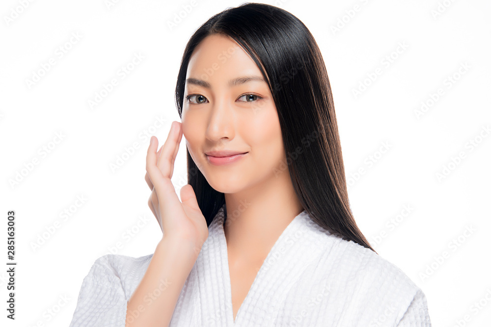 Beautiful Young Asian Woman with Clean Fresh Skin, Beautiful Young Asian Woman with Clean Fresh Skin,