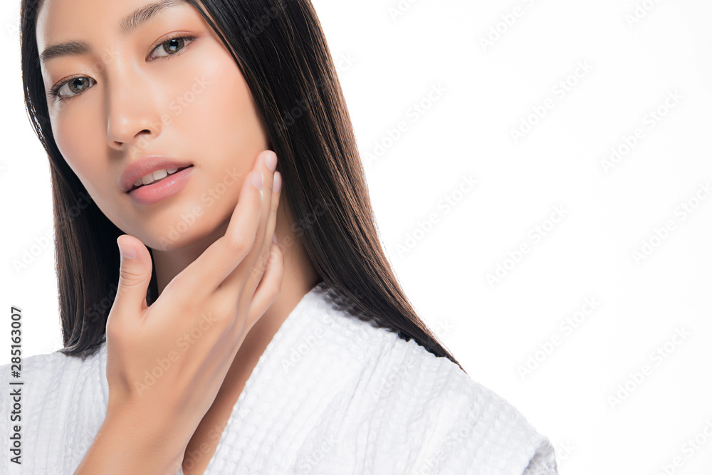 Beautiful Young Asian Woman with Clean Fresh Skin, Beautiful Young Asian Woman with Clean Fresh Skin,