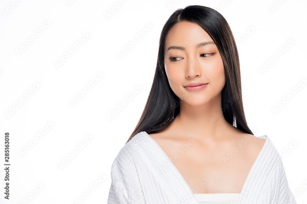 Beautiful Young Asian Woman with Clean Fresh Skin, Beautiful Young Asian Woman with Clean Fresh Skin,