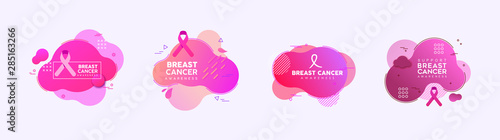 Breast cancer awareness abstract pink card set