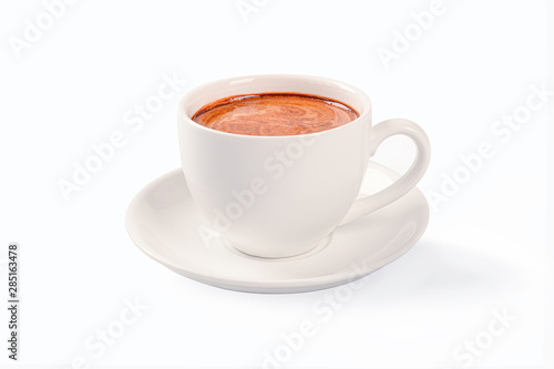 Cup of coffee espresso or latte on white background.