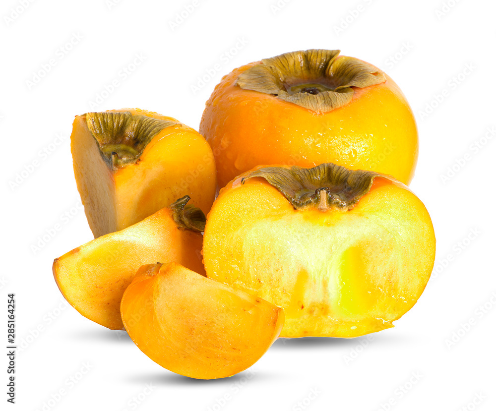 persimmons an isolated on white background persimmons an isolated on white background