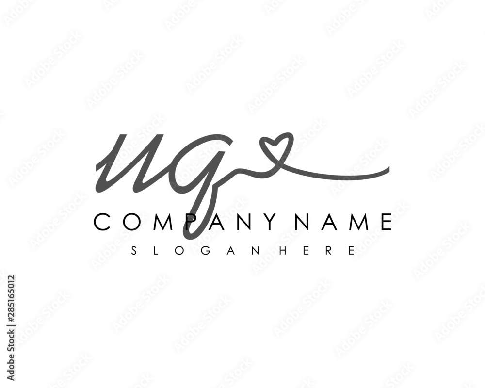 UQ Initial handwriting logo vector UQ Initial handwriting logo vector
