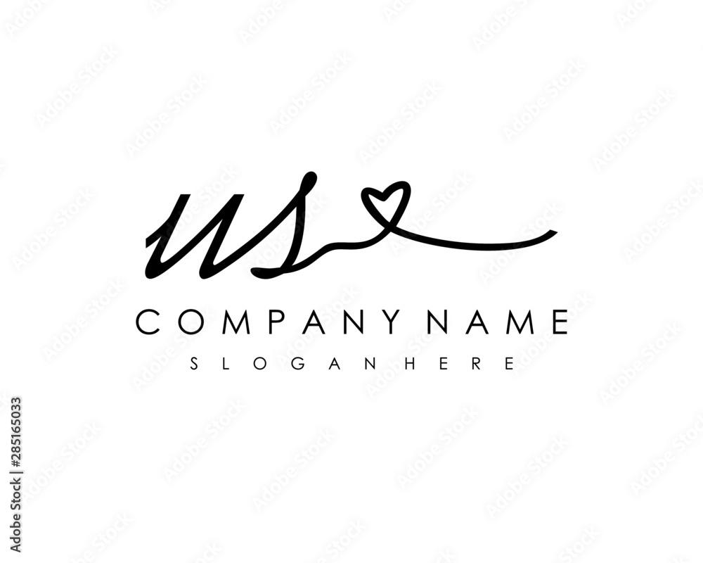 US Initial handwriting logo vector US Initial handwriting logo vector