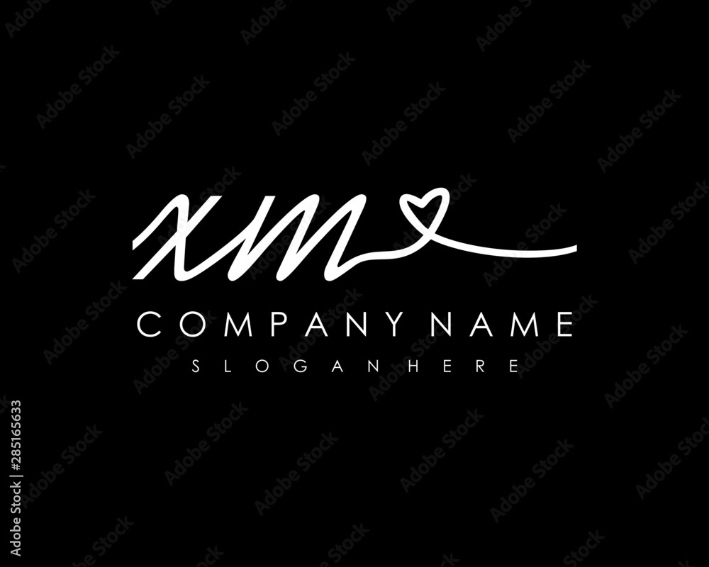 XM Initial handwriting logo vector XM Initial handwriting logo vector