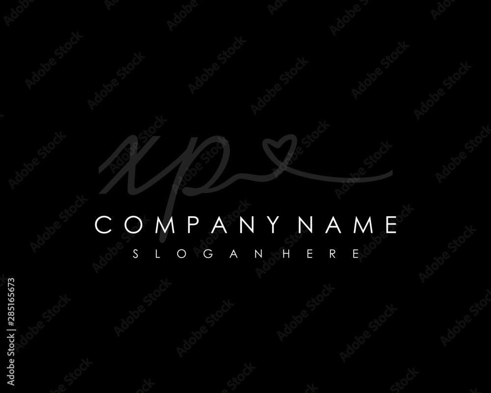XP Initial handwriting logo vector XP Initial handwriting logo vector