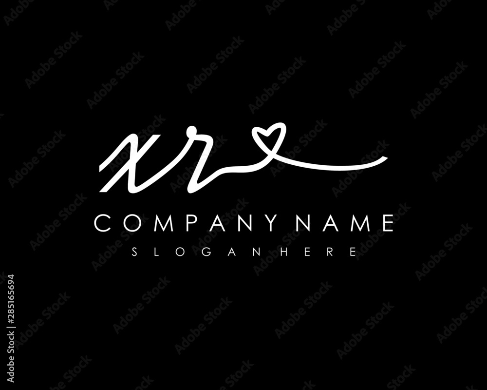 XR Initial handwriting logo vector XR Initial handwriting logo vector