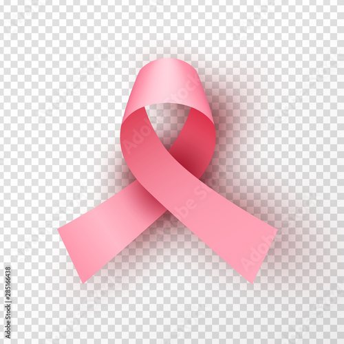 Isolated 3d pink ribbon for breast cancer concept