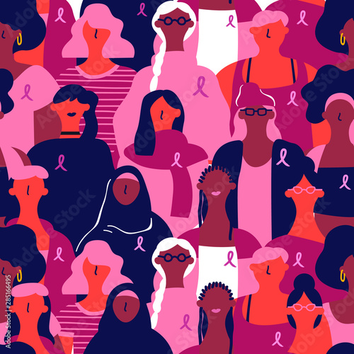 Breast cancer awareness diverse background pattern
