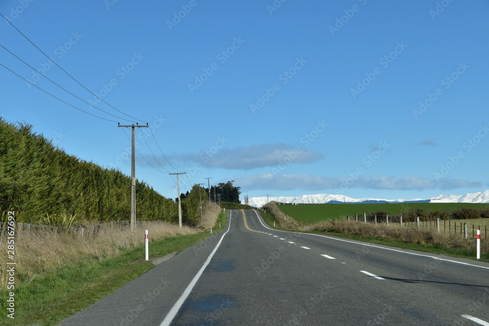 Highway in Oamaru, New Zealand