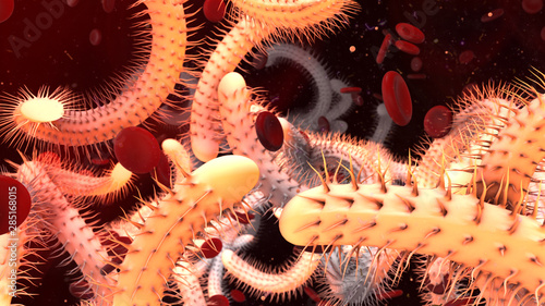 Ebola virus disease formerly known as Ebola haemorrhagic fever - 3D render