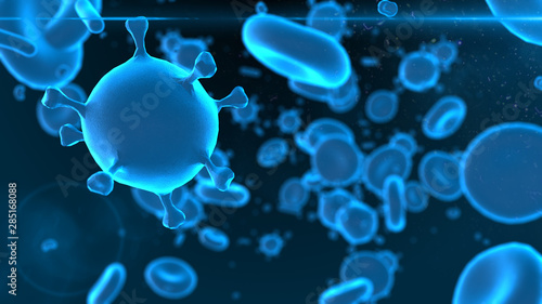 Photography Influenza flu virus cell healthcare epidemic outbreak - 3D render