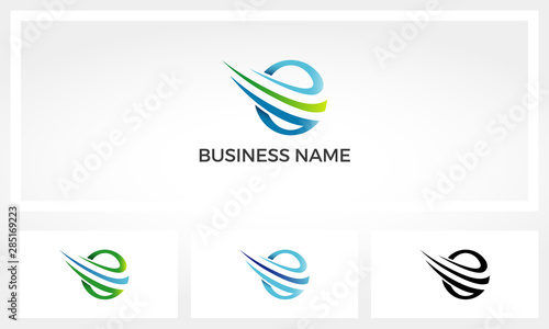 Circle With Swoosh Lines Run Through It Logo.