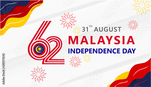 Anniversary Logo of The Federation of Malaysia Country, happy independence day Malaysia 62th