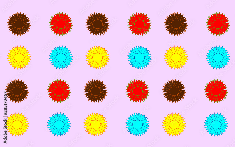 set of colorful flowers set of colorful flowers