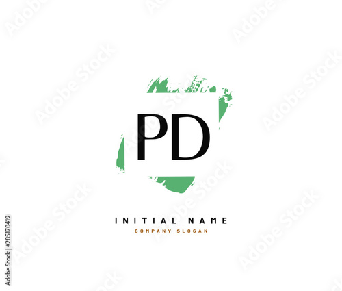 P D PD Beauty vector initial logo, handwriting logo of initial signature, wedding, fashion, jewerly, boutique, floral and botanical with creative template for any company or business.