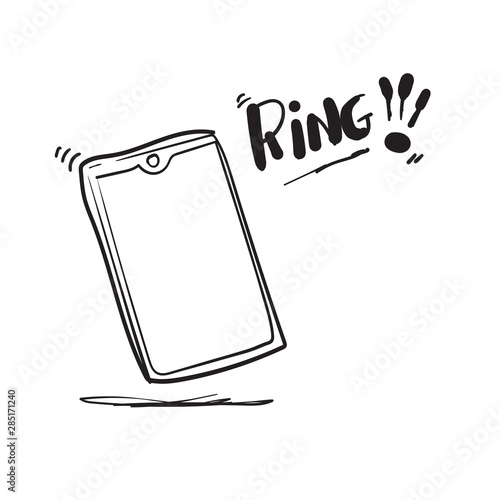 doodle handdrawn phone illustration vector