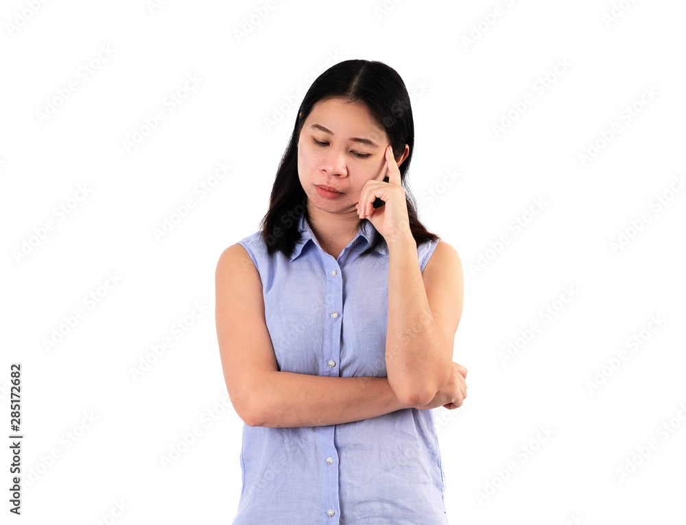 The Thinking Woman on isolated White background The Thinking Woman on isolated White background