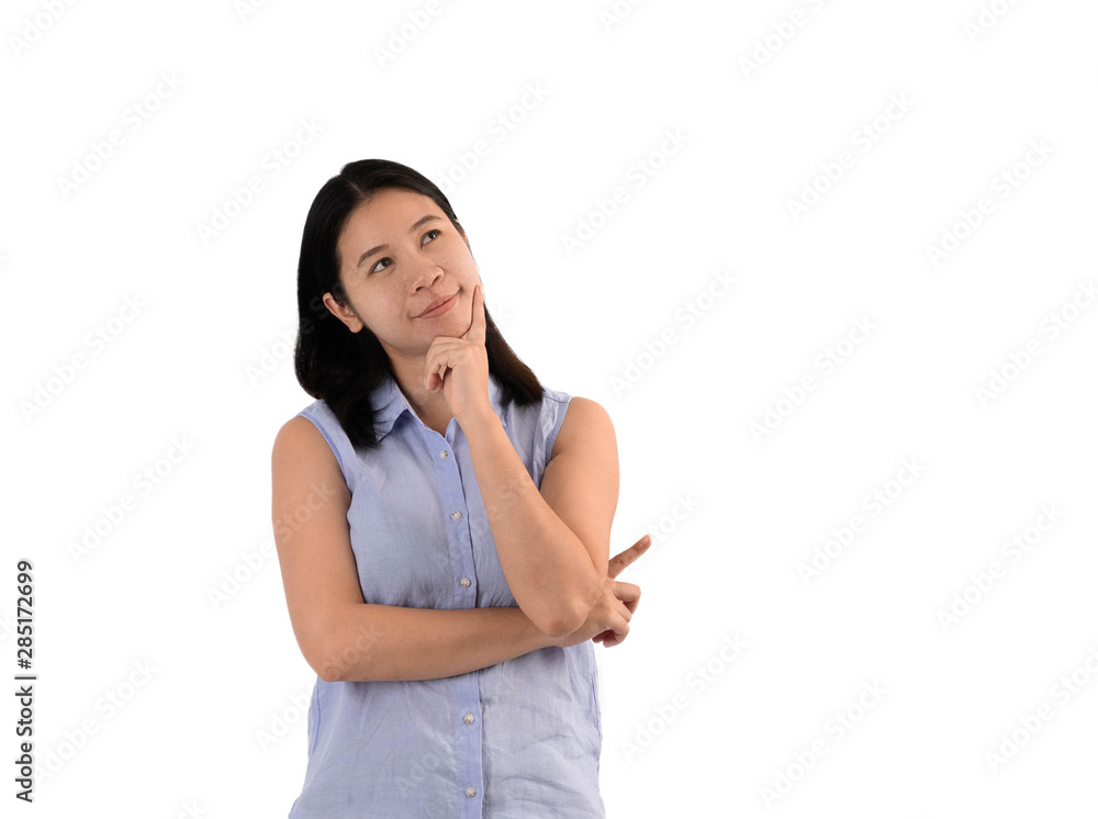 The Thinking Woman on isolated White background The Thinking Woman on isolated White background