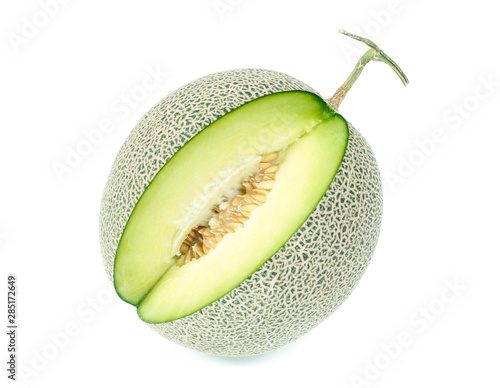 green melon isolated on white
