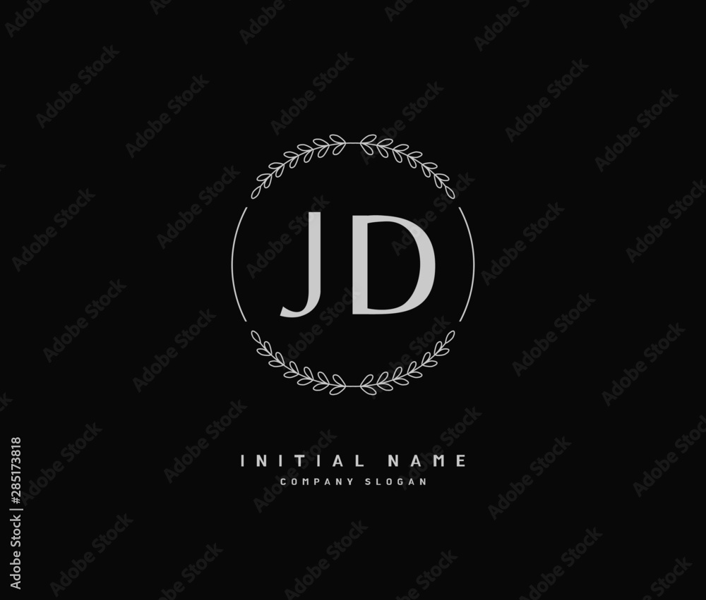 J D JD Beauty vector initial logo, handwriting logo of initial signature, wedding, fashion, jewerly, boutique, floral and botanical with creative template for any company or business J D JD Beauty vector initial logo, handwriting logo of initial signature, wedding, fashion, jewerly, boutique, floral and botanical with creative template for any company or business