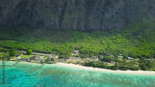 Kaiona Beach Park on the Hawaiian island of Oahu sits on the windward side facing the sunrise. It's a popular destination for locals and is away from the touristy sections of Oahu. photo