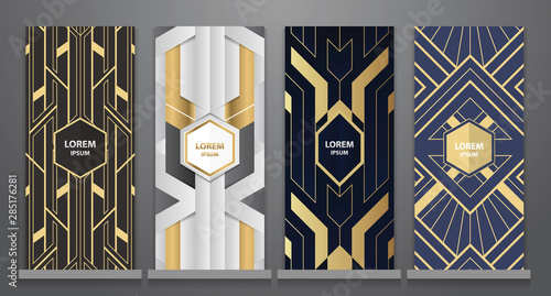 Design templates Art deco booklets set