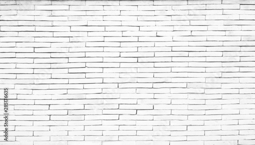 White brick wall texture background in rural room,