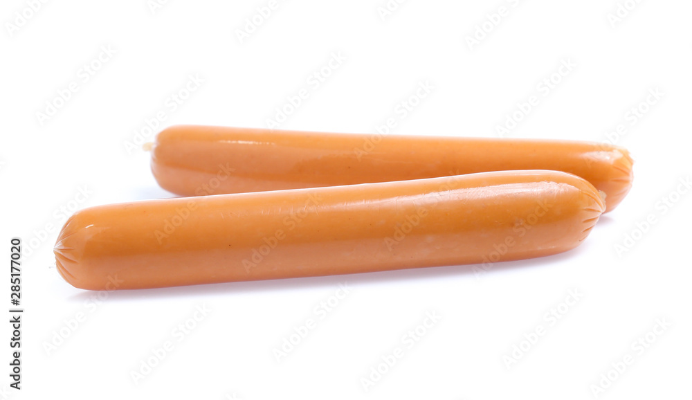 Fresh sausage isolated on white background Fresh sausage isolated on white background