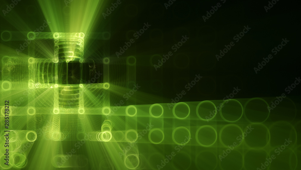 Abstract background element. Fractal graphics 3d illustration. Wide format composition of grid cells and circles. Information technology concept. Abstract background element. Fractal graphics 3d illustration. Wide format composition of grid cells and circles. Information technology concept.