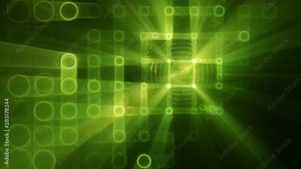 Abstract background element. Fractal graphics 3d illustration. Wide format composition of grid cells and circles. Information technology concept. Abstract background element. Fractal graphics 3d illustration. Wide format composition of grid cells and circles. Information technology concept.