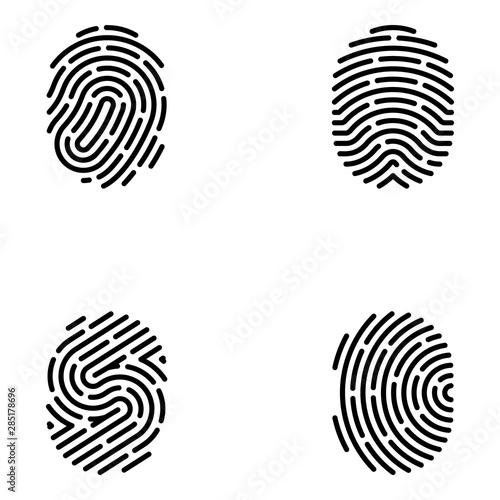 Fingerprint Security Access Authorization Icons 
