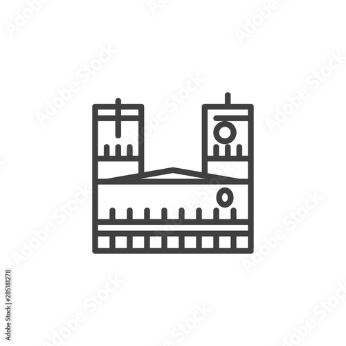 Oslo famous landmarks line icon. linear style sign for mobile concept and web design. Norwegian cities buildings travel outline vector icon. Symbol, logo illustration. Vector graphics