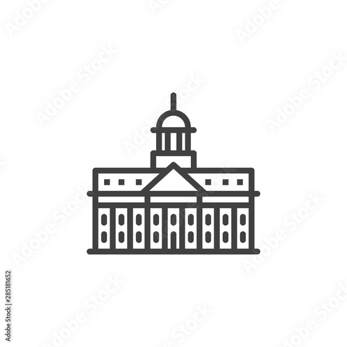 Dublin famous landmark line icon. linear style sign for mobile concept and web design. Ireland city buildings outline vector icon. Europe travel symbol, logo illustration. Vector graphics