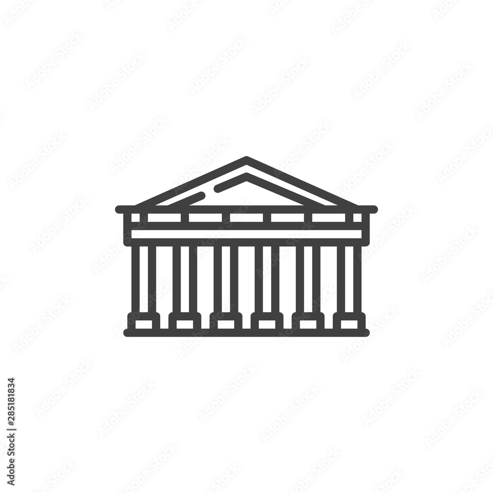 Fototapeta premium Athens famous landmark line icon. linear style sign for mobile concept and web design. Greece City buildings outline vector icon. Europe Travel symbol, logo illustration. Vector graphics