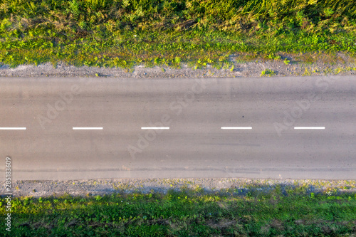 asphalt road, view from above photo