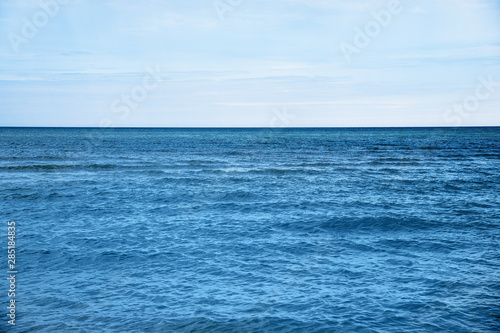 Blue and dark Baltic sea at Latvia coast.