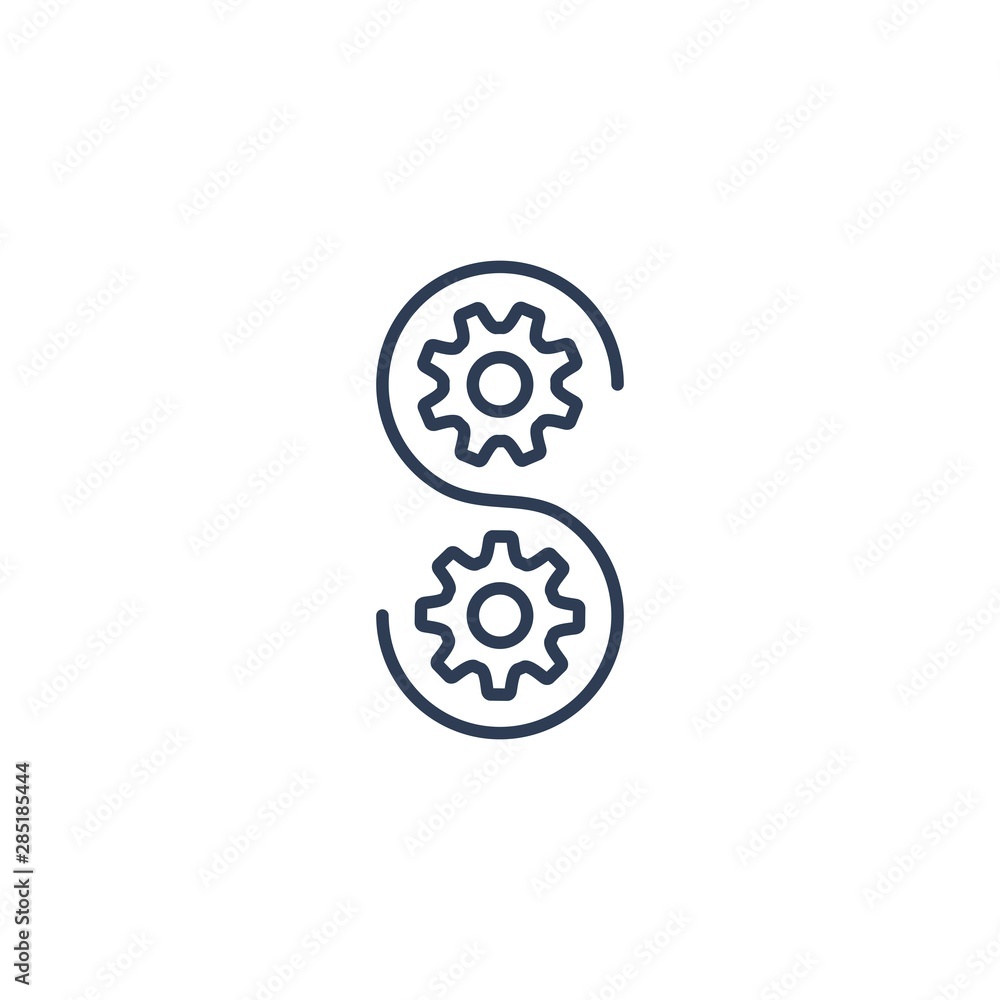 Service. Vector line icon on a white background.