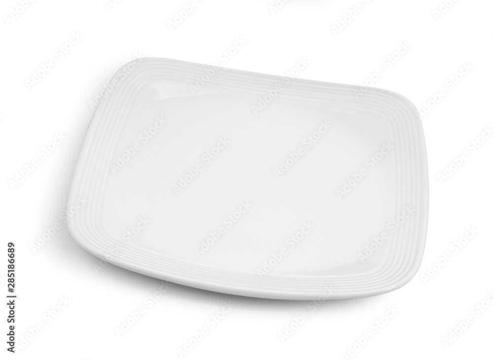 white plate isolated on white background.