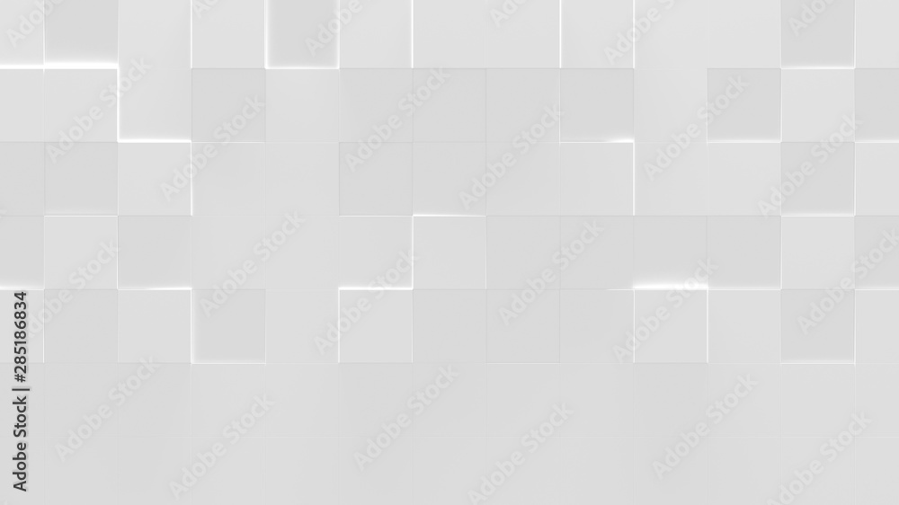 White Tiled Background (Lights On) (3D Illustration) White Tiled Background (Lights On) (3D Illustration)