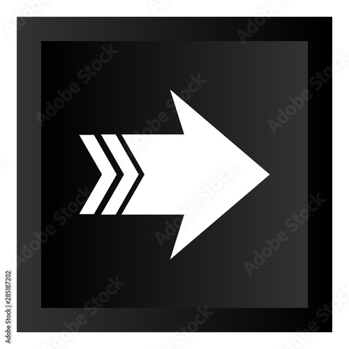 Black Arrow Icon Button Illustration Isolated On White Background