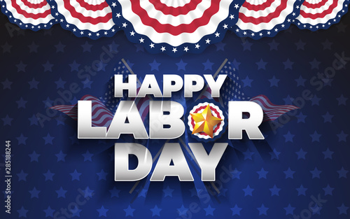 Happy Labor day 2019 background design. Vector illustration