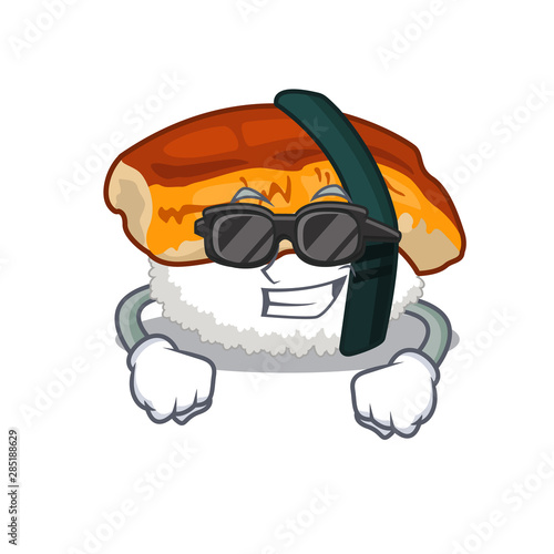 Super cool sushi unagi isolated in the cartoon