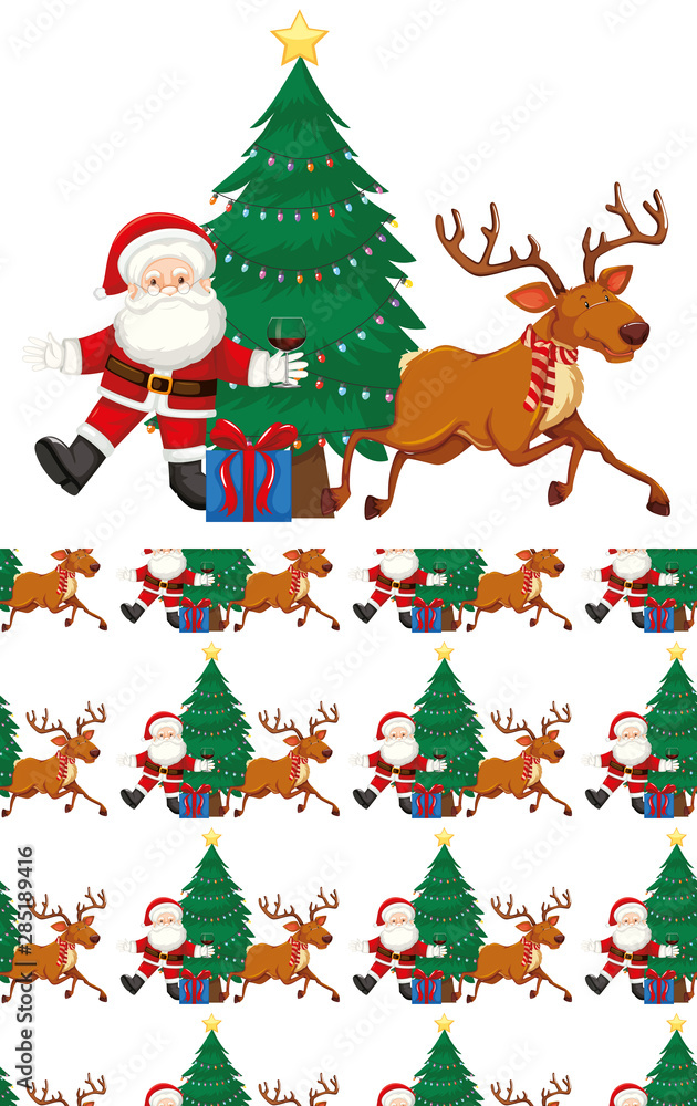Seamless background design with christmas theme