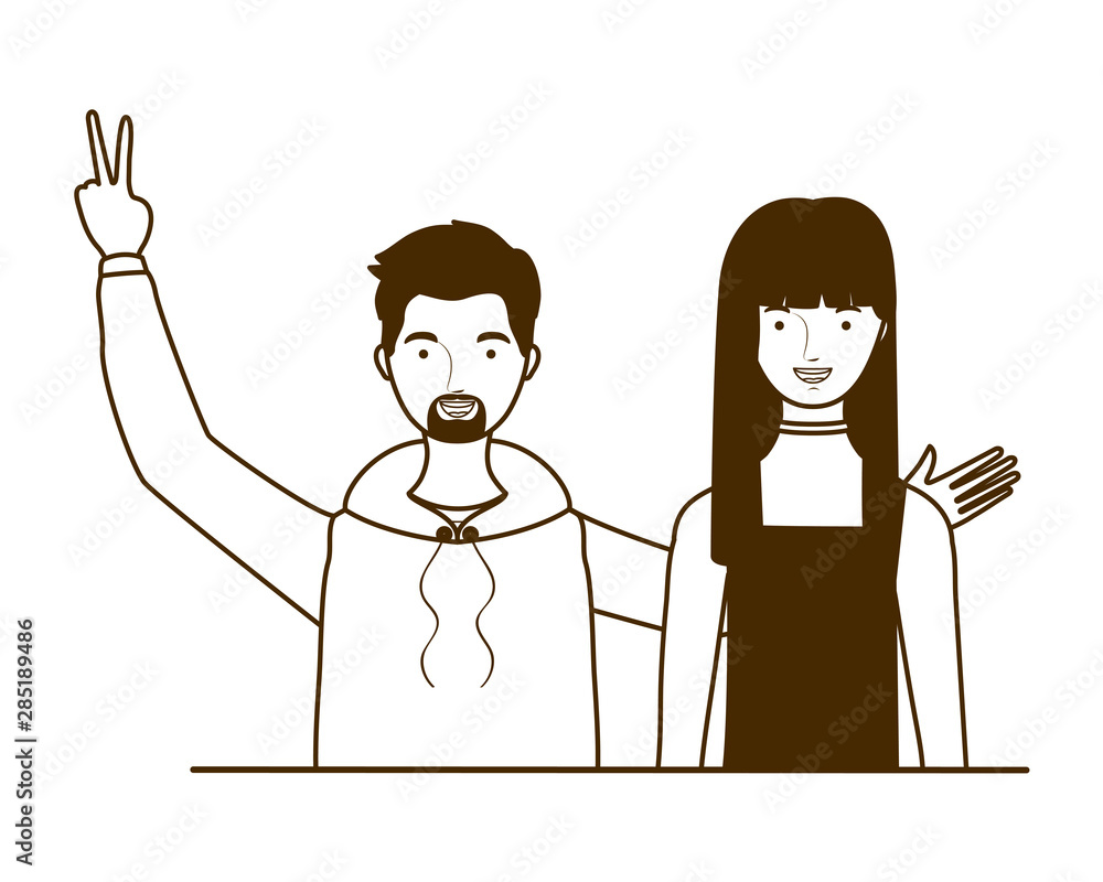 silhouette of couple of people standing on white background silhouette of couple of people standing on white background