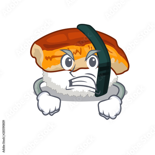 Angry unagi sushi in the character lunchbox