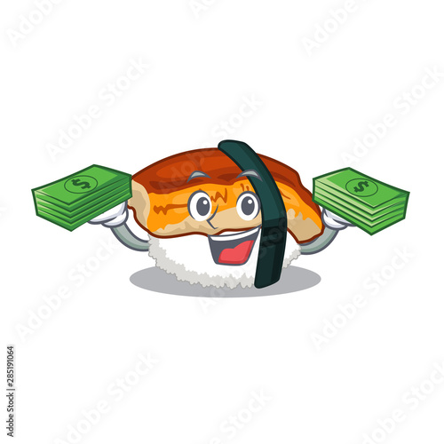With money bag unagi sushi in the character lunchbox