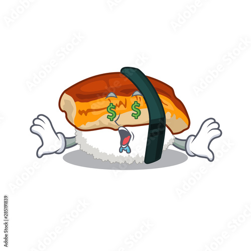 Money eye sushi unagi in the cartoon shape