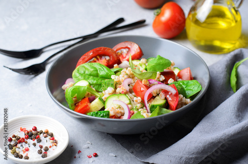Spelt and Fresh Vegetables Salad  Tasty Vegetarian Meal