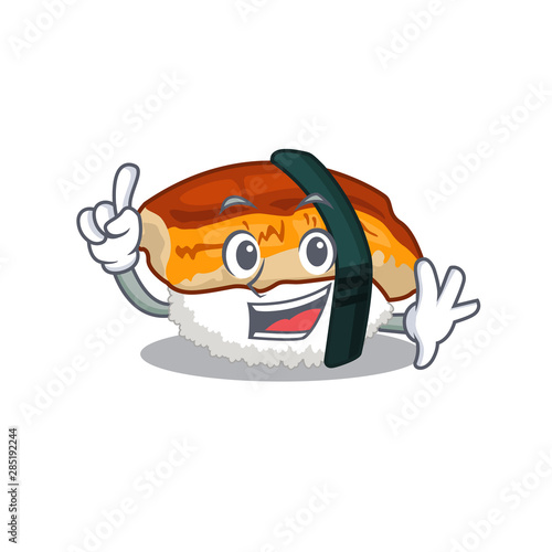 Finger sushi unagi in the cartoon shape